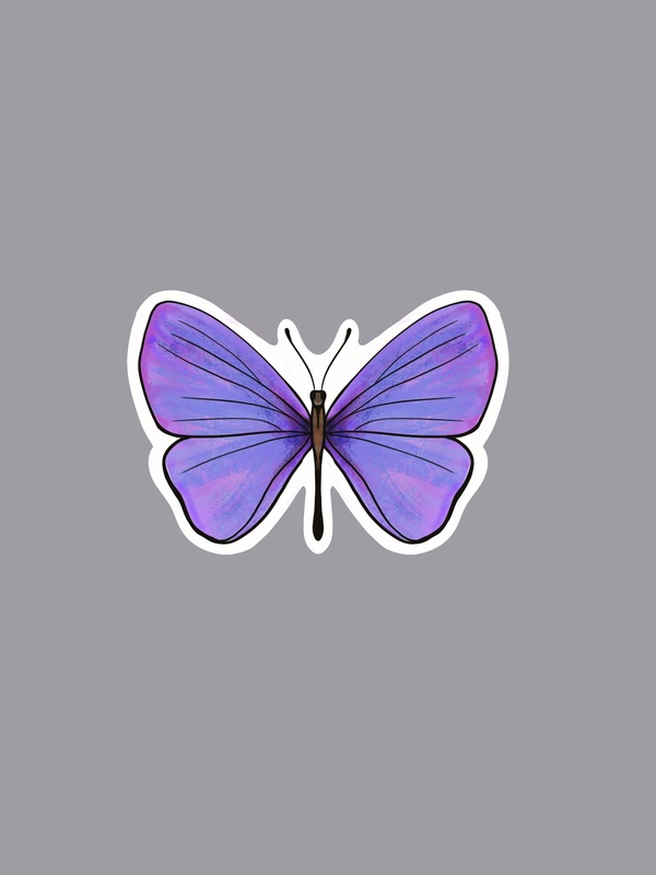 Violet Butterfly South Africa – Vinyl Sticker - Pond and Garden Plants